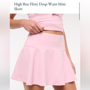 Abercrombie Pink High-Rise Flirty Drop-Waist Mini Skort